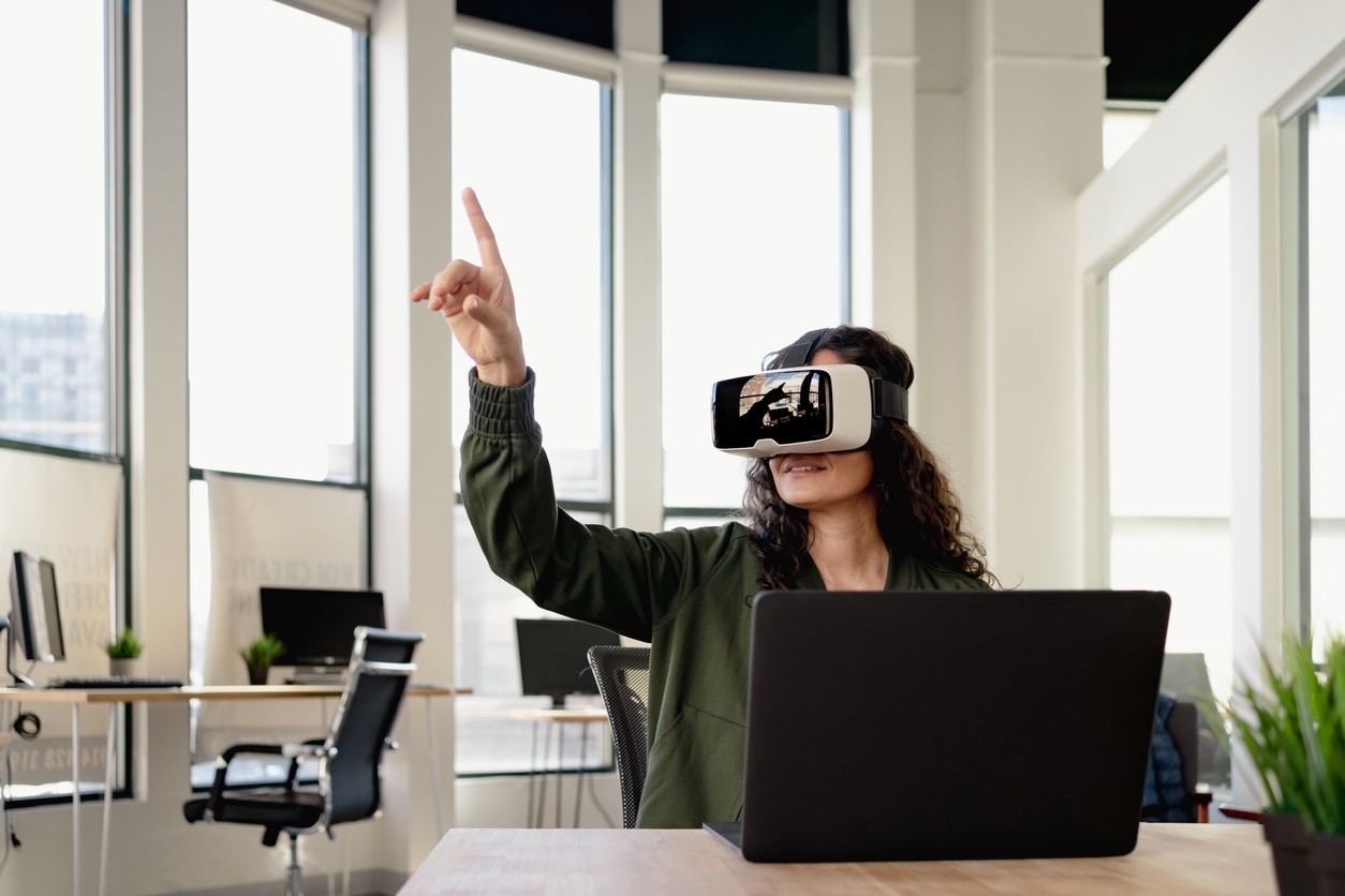 accessibility, woman wearing VR headset