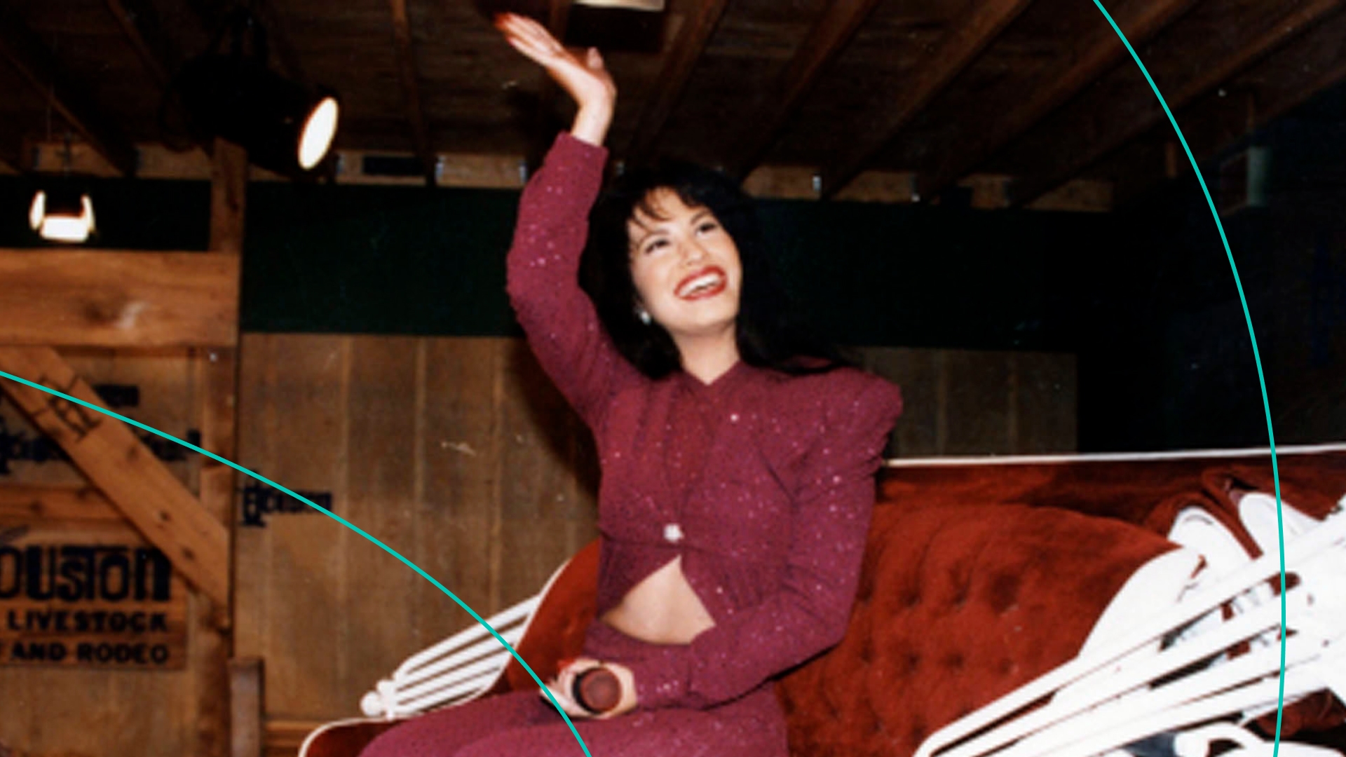 American singer Selena rides in a carriage during a 1995 performance