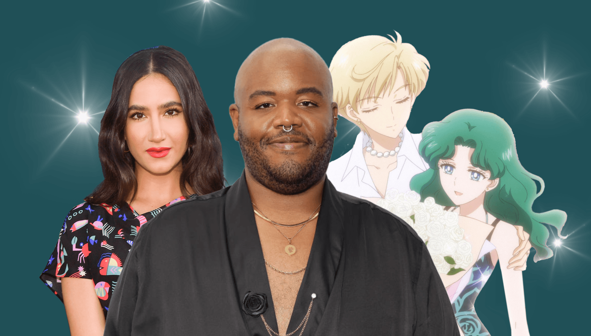 Pop Cultured with theSkimm promo image for June 21, 2022 featuring Torian Miller, Nikohl Boosheri, Sailor Uranus, and Sailor Neptune.