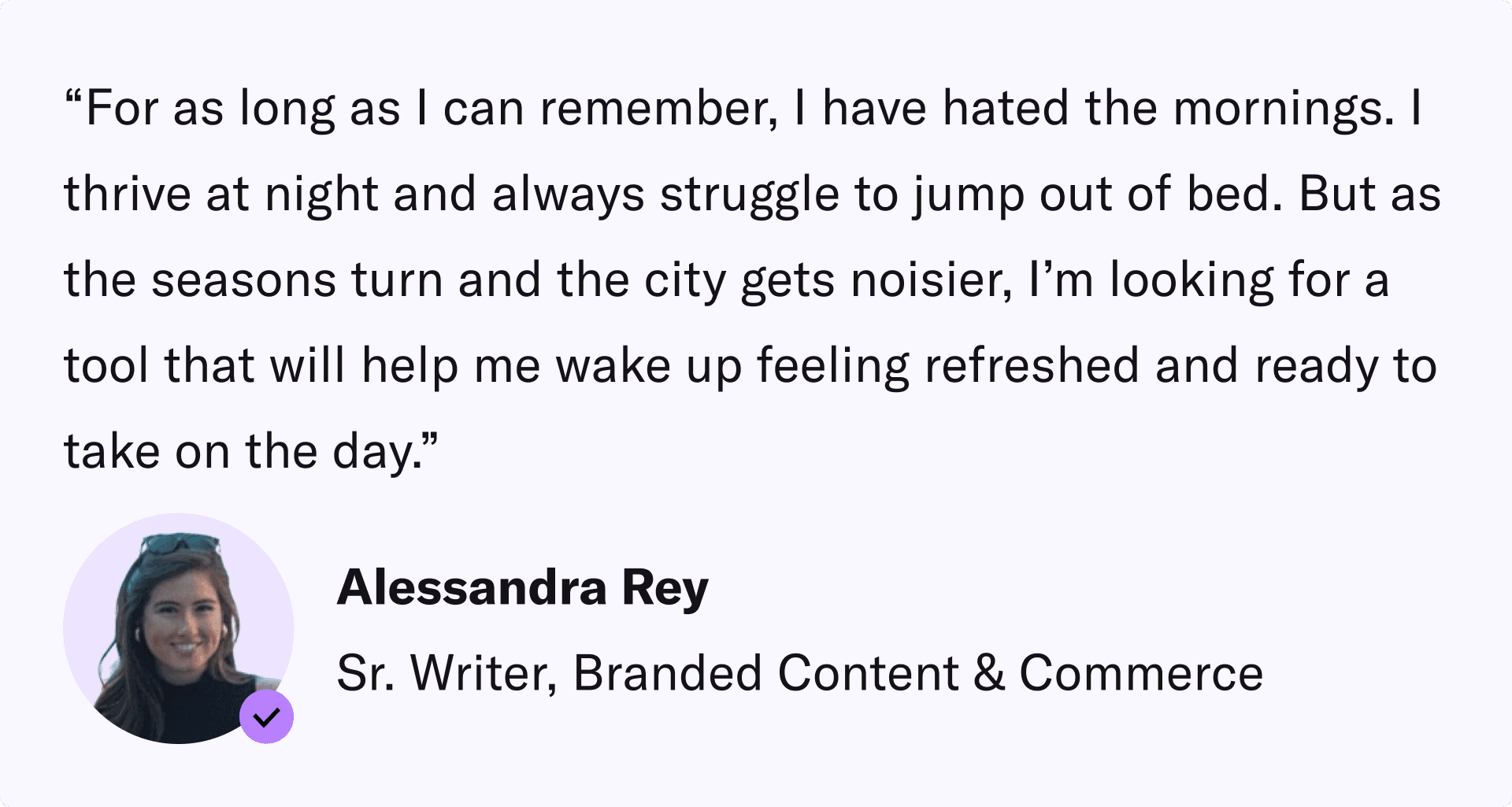 Why Alessandra Tested