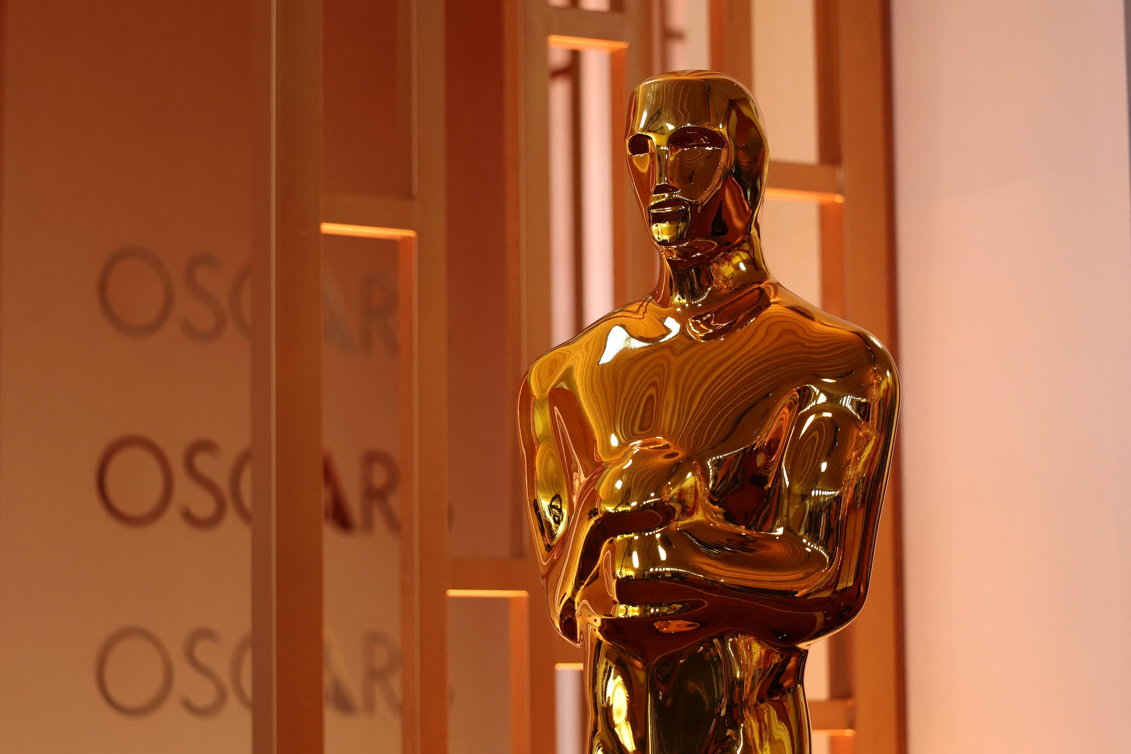 An Oscar statue is seen ahead of the 98th Annual Academy Awards at the Dolby Theatre in Hollywood, California.