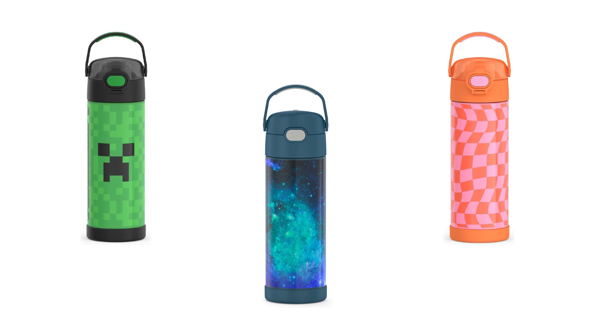 THERMOS FUNTAINER 16 Ounce Stainless Steel Vacuum Insulated Bottle with Wide Spout Lid, Galaxy Teal