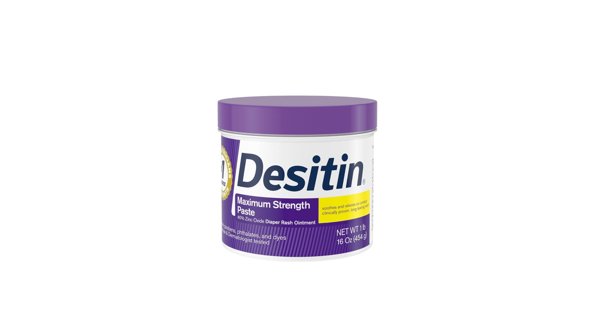 Desitin Maximum Strength Baby Diaper Rash Cream, 40% Zinc Oxide for Treatment, Relief & Prevention, Hypoallergenic, Phthalate- & Paraben-Free Paste, Protects Skin For Up To 12 Hours, 16 oz