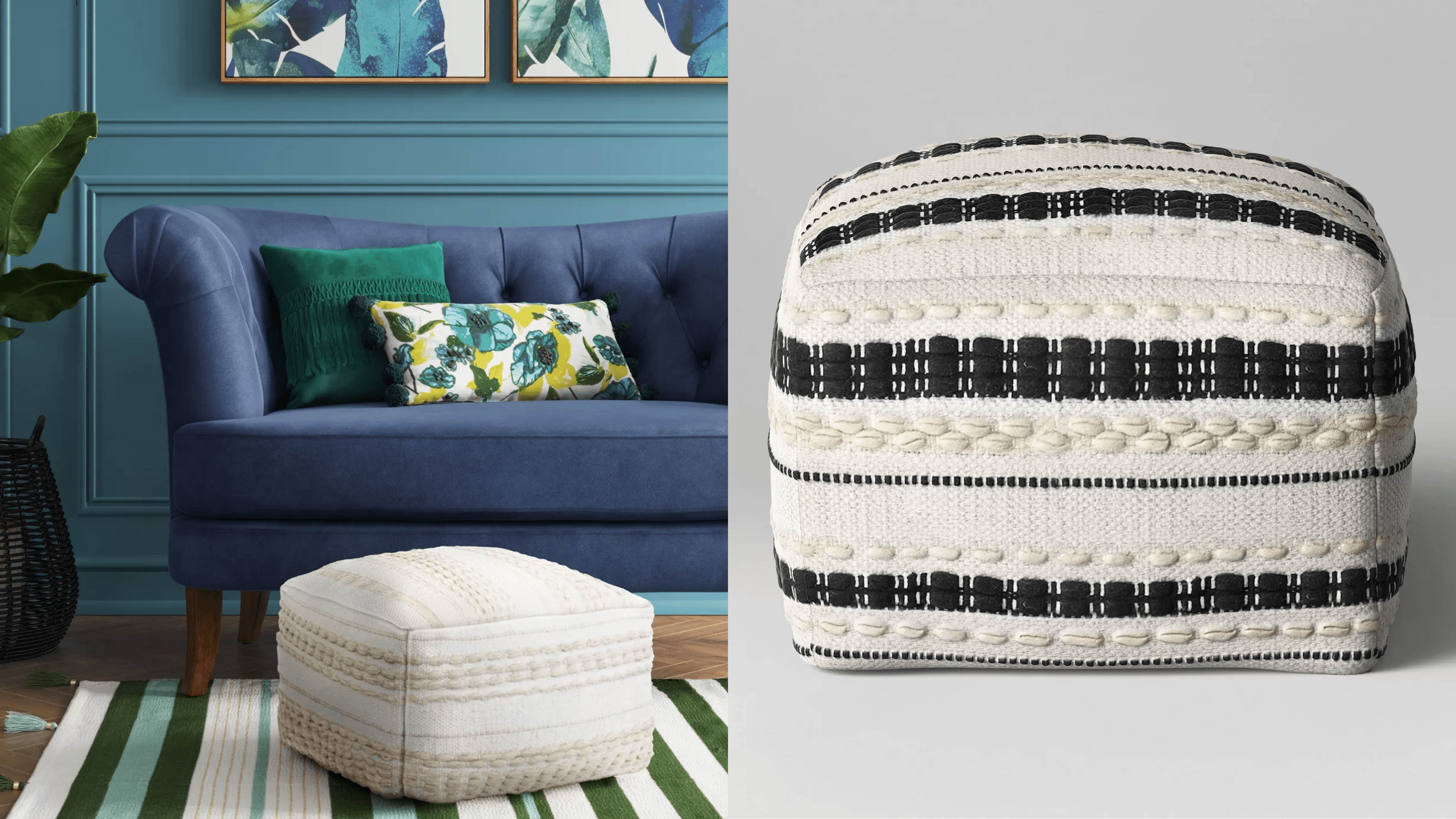 A textured pouf