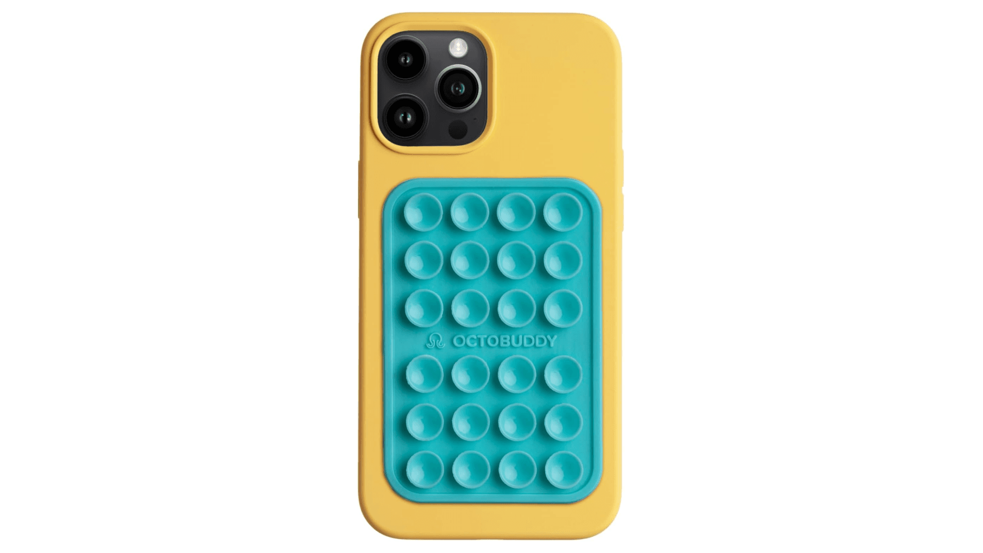 OCTOBUDDY Classic - Silicone Suction Phone Case Adhesive Mount - Hands-Free, Strong Grip Holder for Selfies & Videos - iPhone & Android Compatible - 2.25″ x 3.25″, Baby Blue