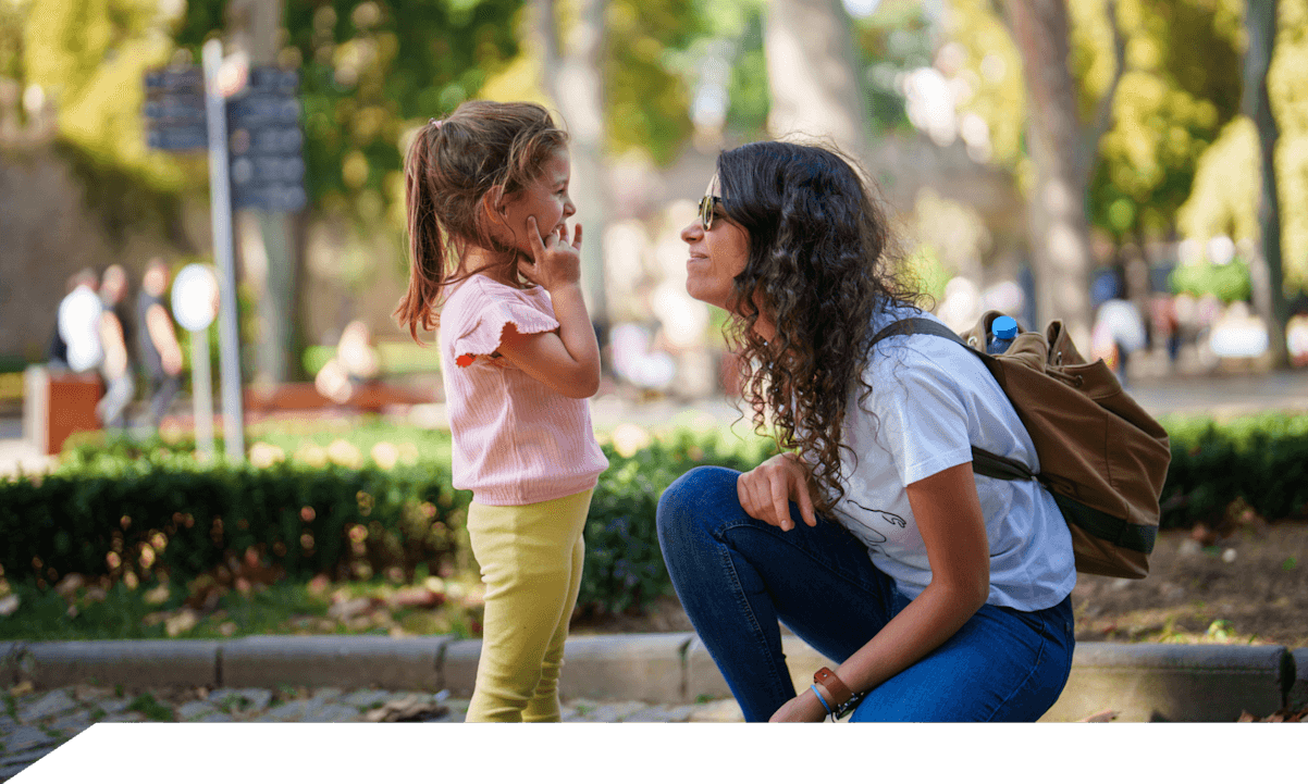 Mom consoling her daughter