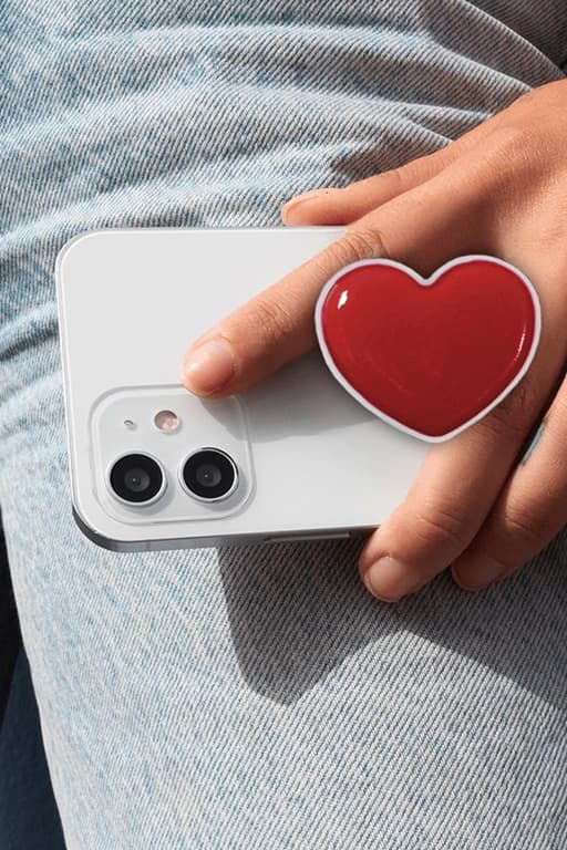 Heart Shape Collapsible Mobile Phone Grip Stand Holder