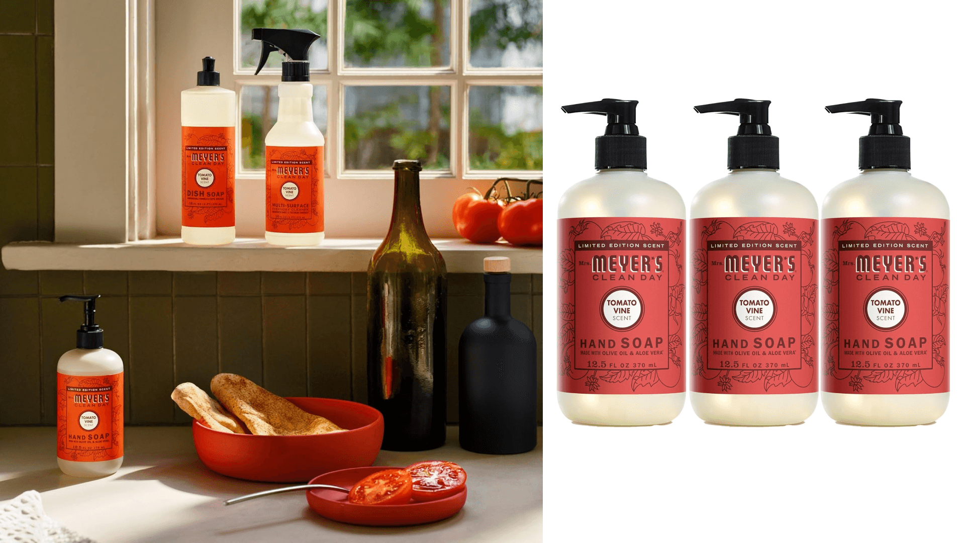 Mrs. MEYER'S Clean Day Liquid Hand Soap, Tomato Vine Scent, 12.5 Ounce Bottle (Pack of 3)