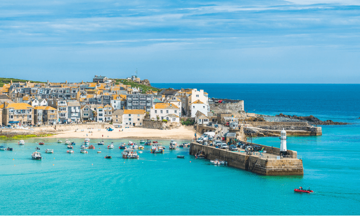 Cornwall, England seaside view