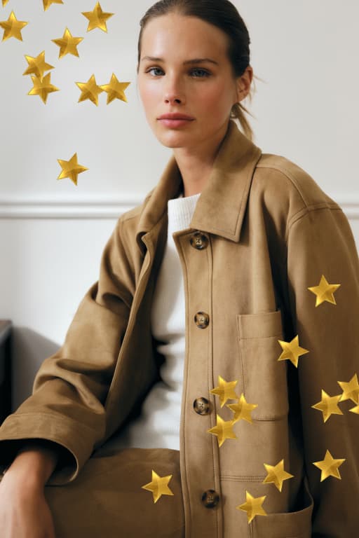 Vegan Suede Shirt Jacket