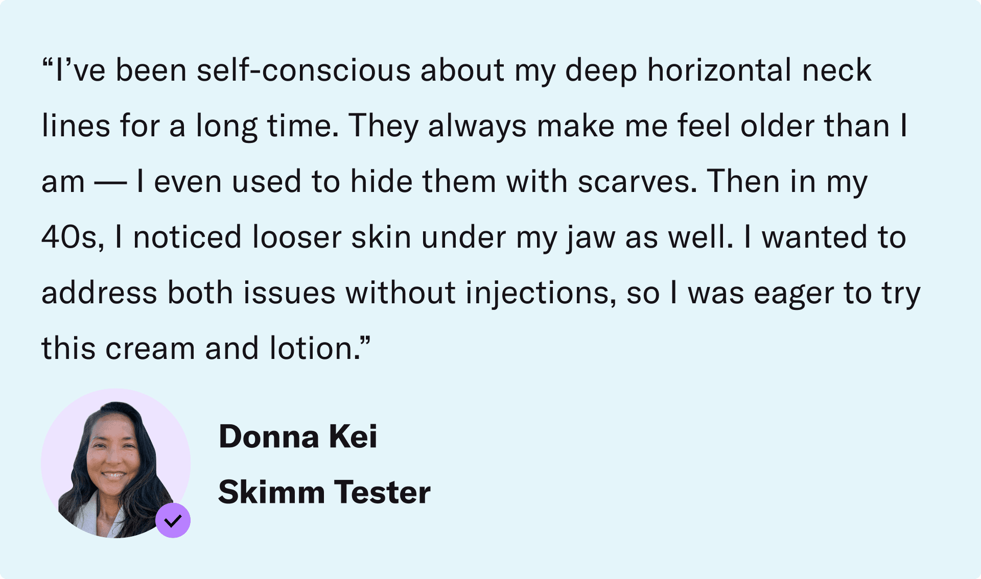 photo of skimm tester and quote