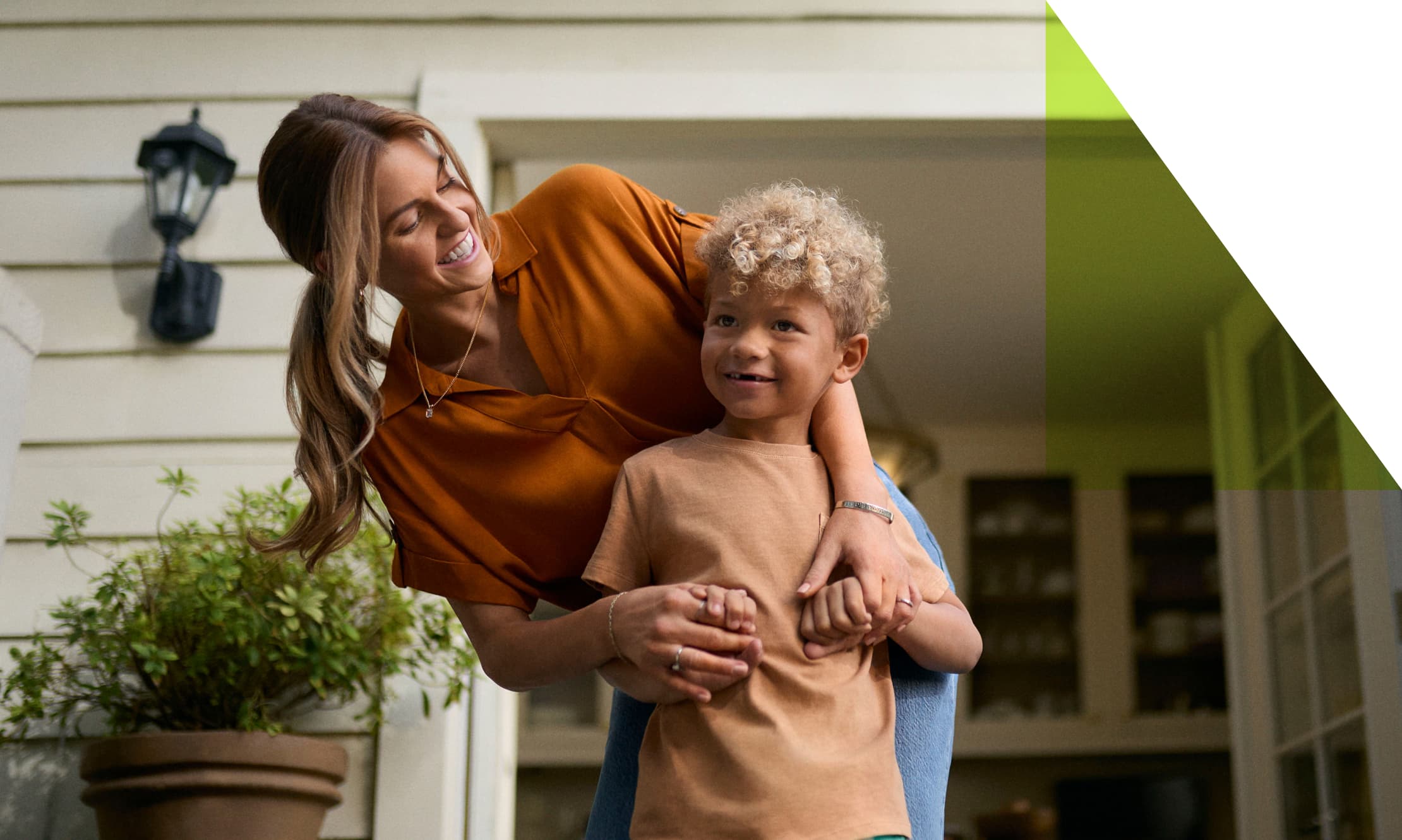 mother hugging her son