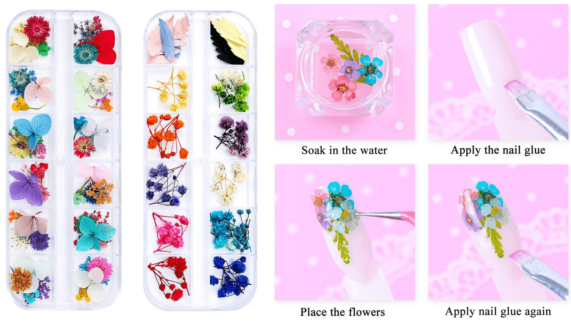 Dried florals nail art