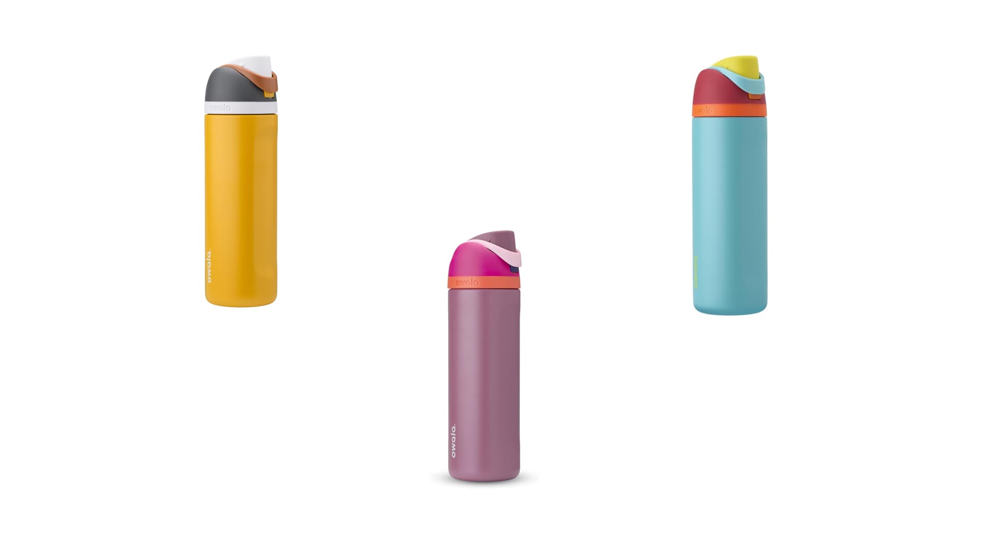 Owala FreeSip Insulated Stainless Steel Water Bottle with Straw for Sports, Travel, and School BPA-Free Sports Water Bottle, 24 oz, Iced Breeze