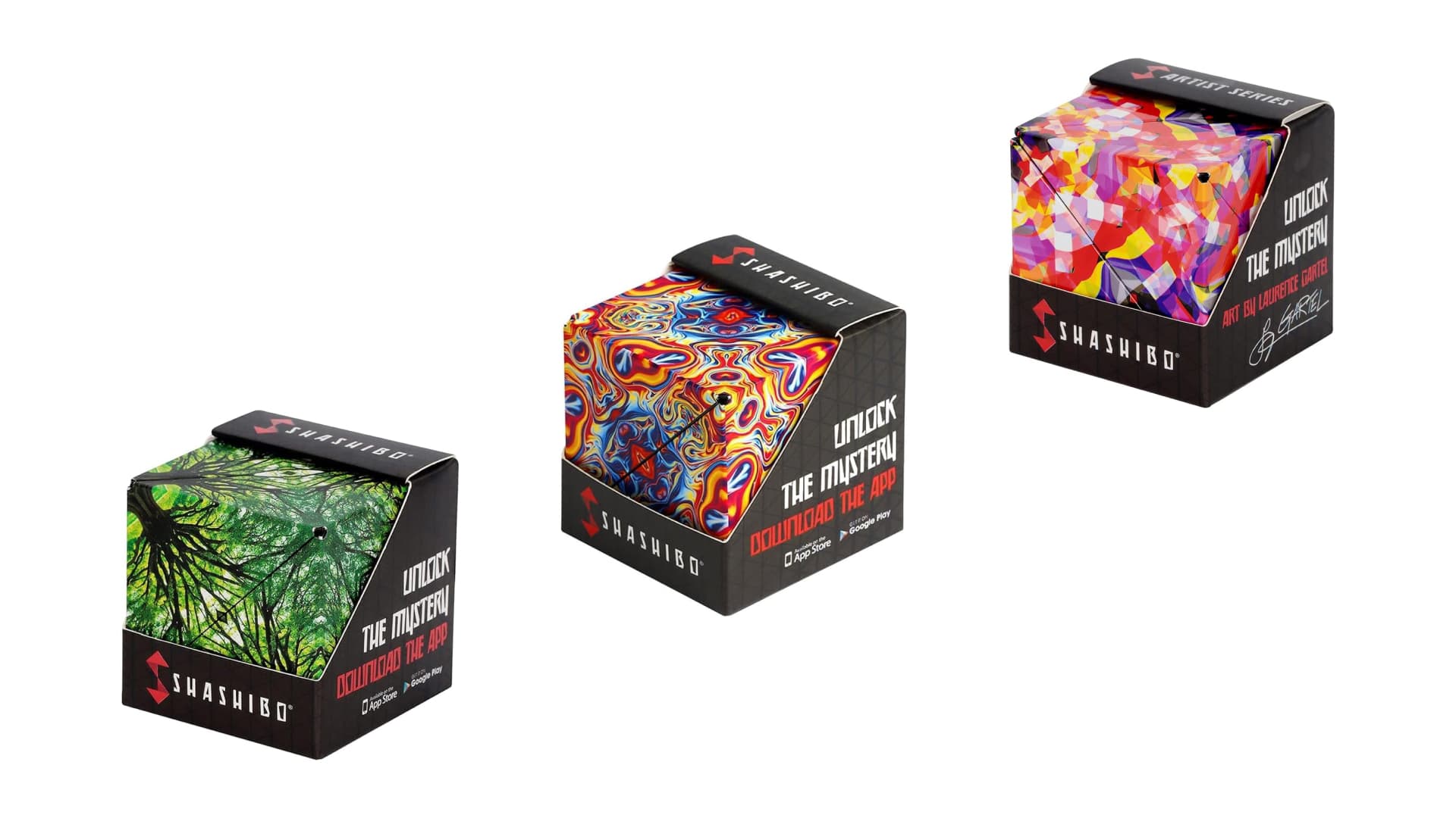 Shashibo Shape Shifting Box - Award-Winning Fidget Toy w/ 36 Rare Earth Magnets - Fidget Cube Transforms Into Over 70 Shapes, Sensory Toy Gift for Kids, Teens, and Adults (Spaced Out)