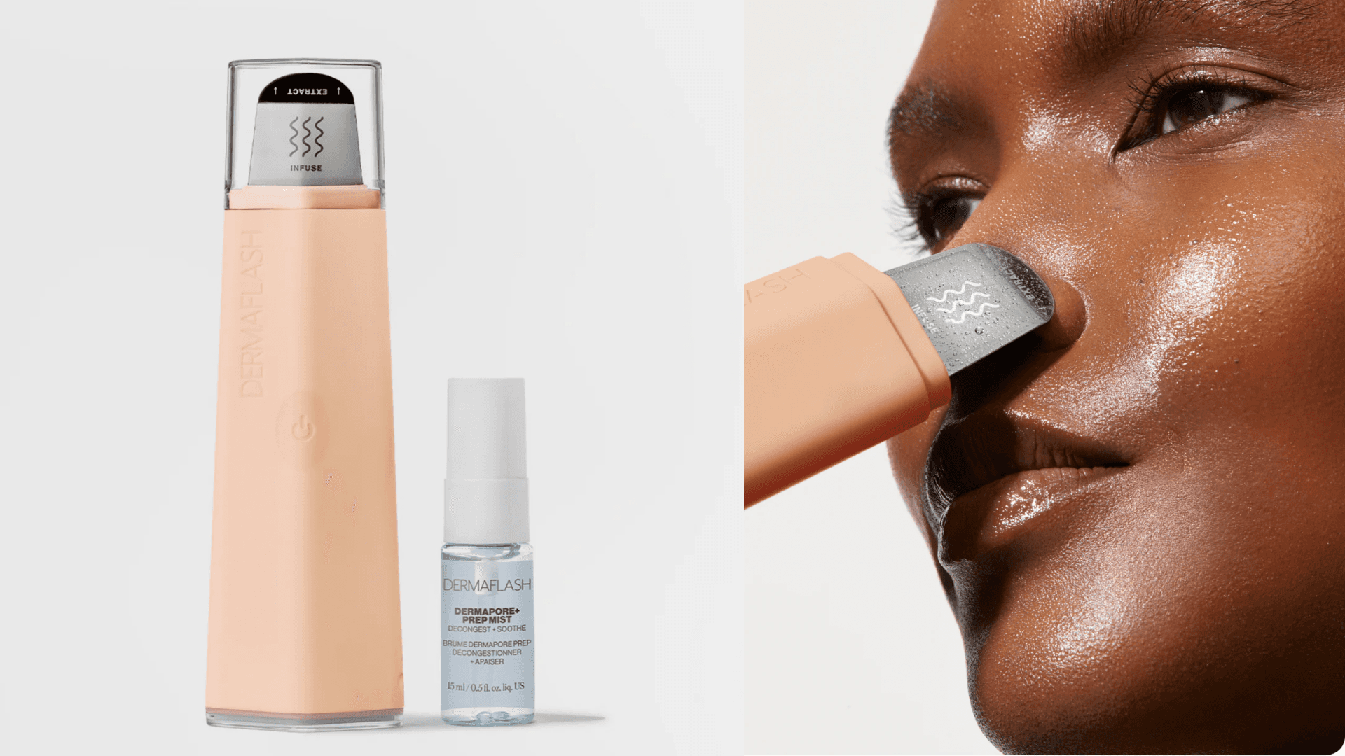 Dermaflash, Dermapore+ Ultrasonic Pore Extractor + Skincare Infuser Set