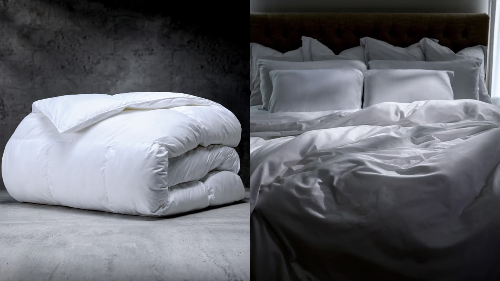 LUXOME ClimaSense Comforter w/ 37.5® Technology | Fluffy & Breathable | Thermal Regulating | Cotton Blend | Full/Queen - 90"x98"