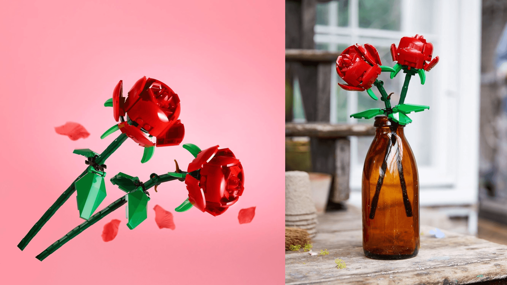 LEGO Roses - Building Toy for Kids, Girls & Boys, Ages 8+ - Artificial, Fake Roses for Home Decor & Display - Gift for Valentines Day for Her & Him - 40460