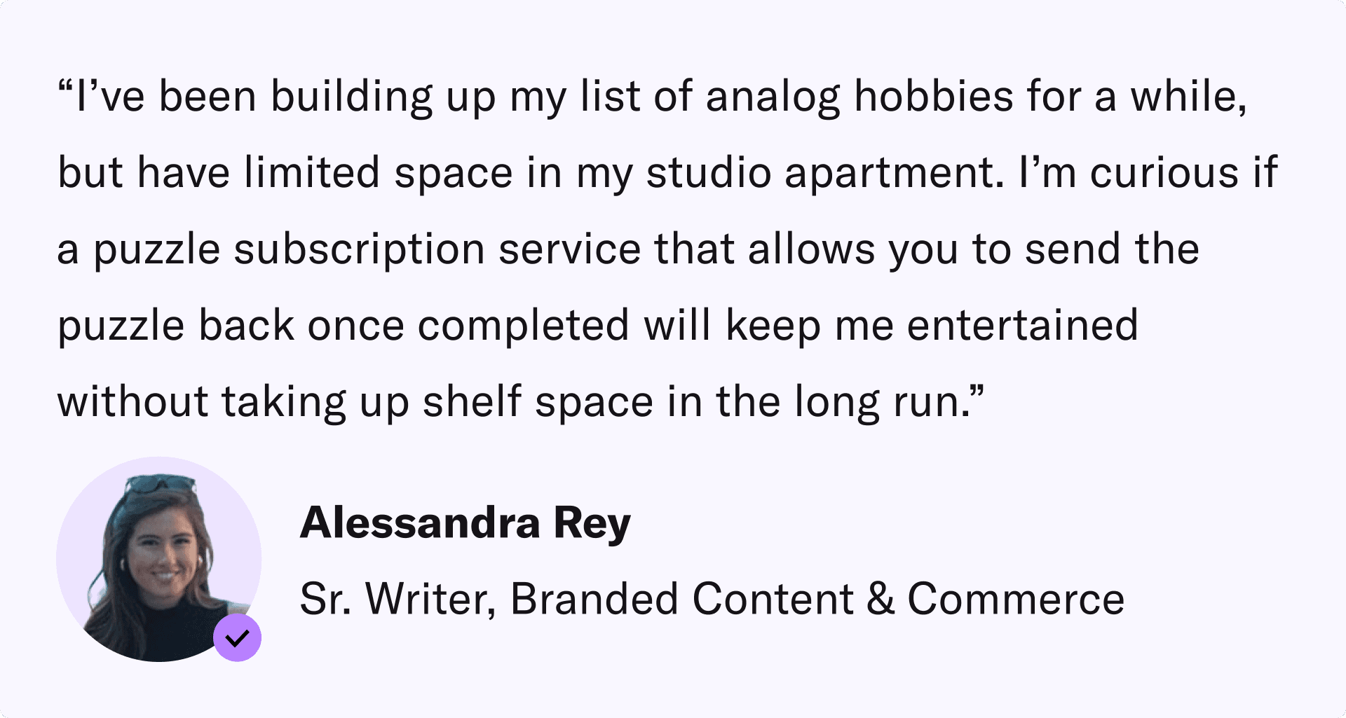 Why Alessandra Tested