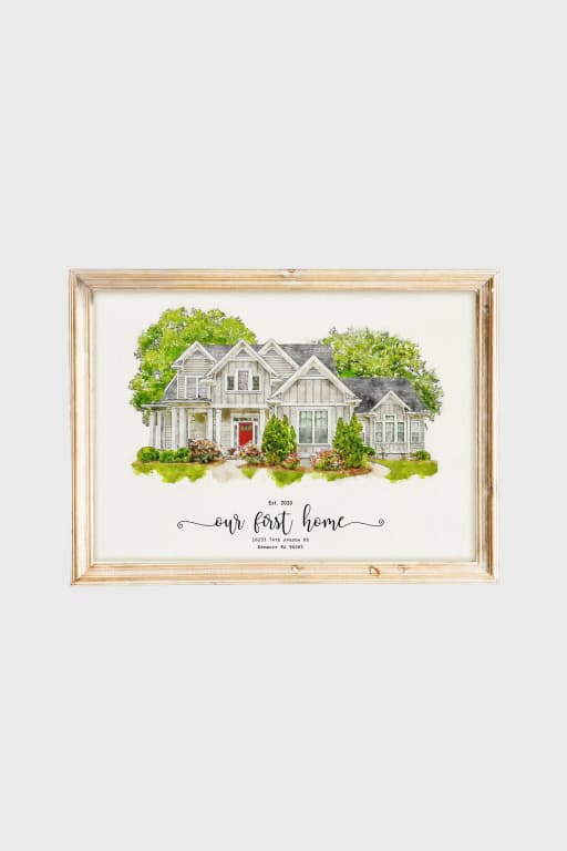 Custom Watercolor House Portrait