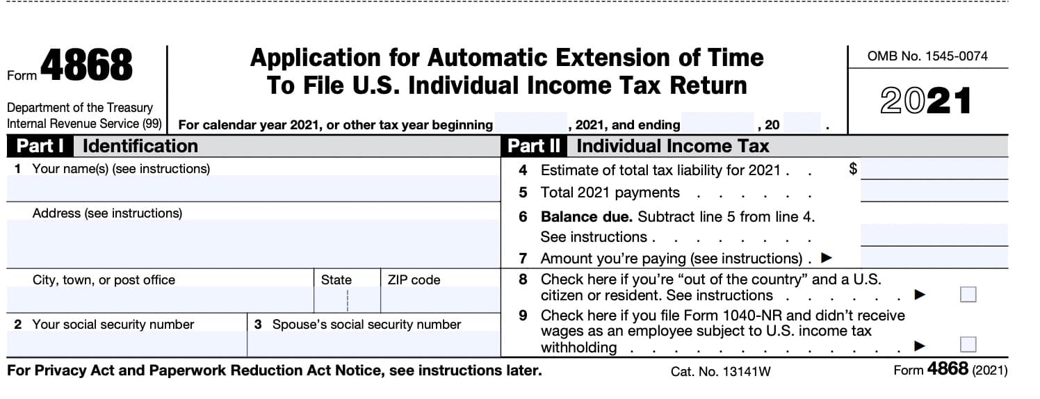 accessibility, image of Form 4868