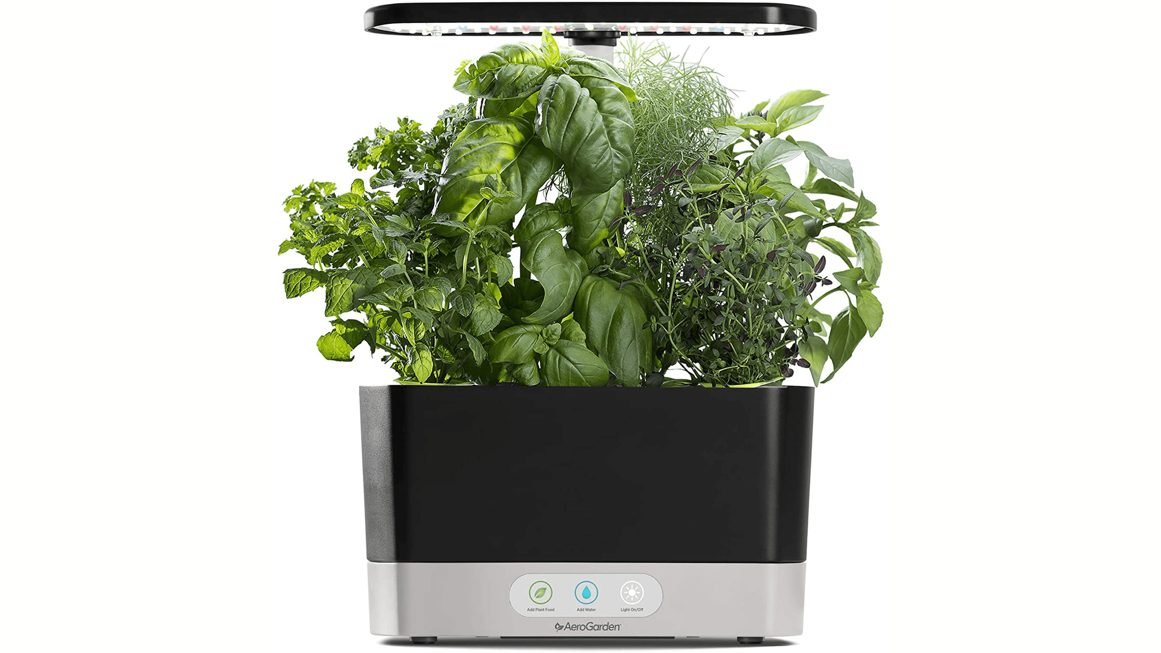 AeroGarden Harvest Indoor Garden Hydroponic System with LED Grow Light and Herb Kit, Holds up to 6 Pods, Black