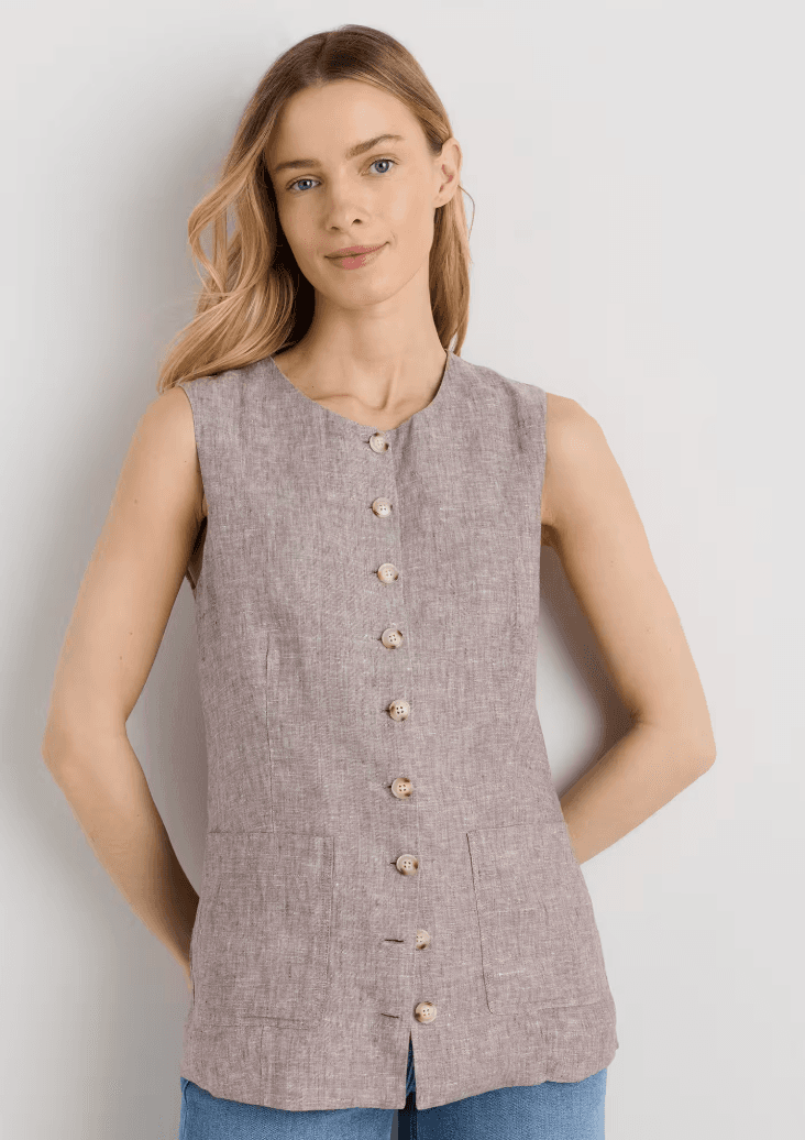 Quince 100% European Linen Longline Vest