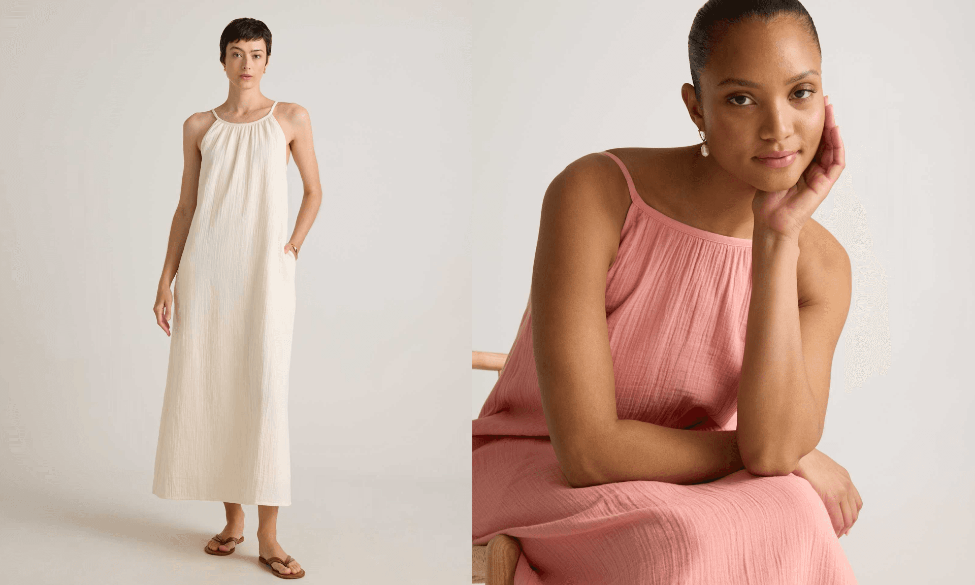 Quince Organic Cotton Gauze Maxi Dress with pockets