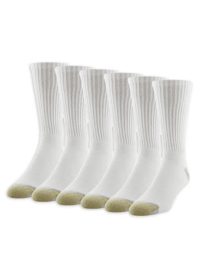 GOLDTOE Edition Men's Classic Sport Cushion Crew Socks, 6-Pack