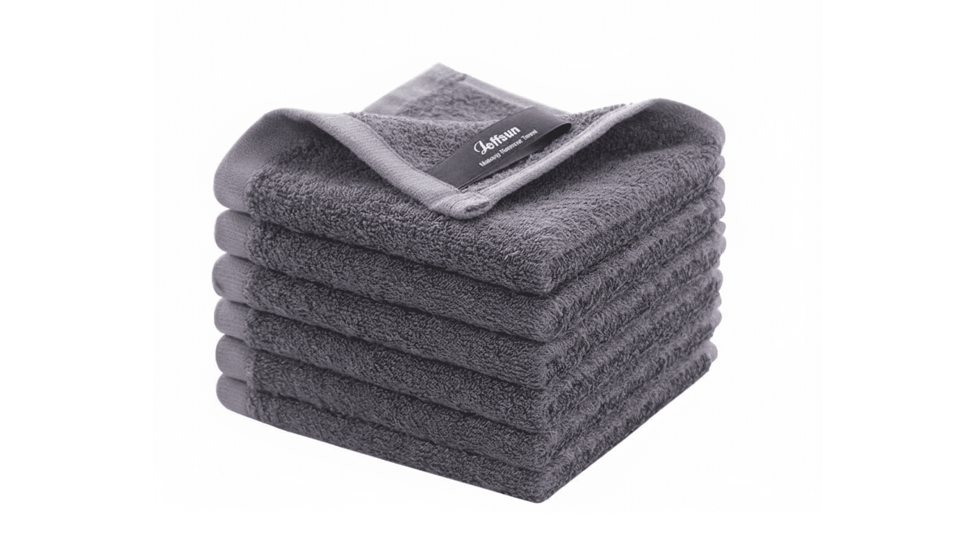 Stack of gray washcloths