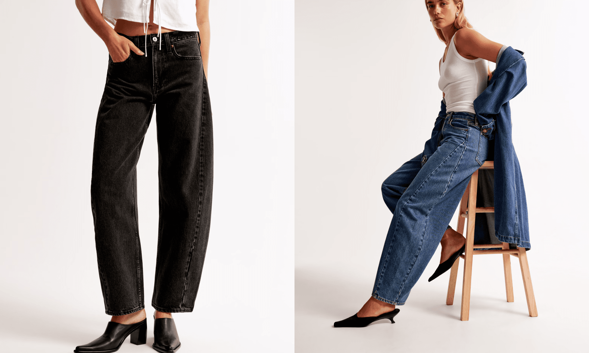 Mid Rise Barrel Jean