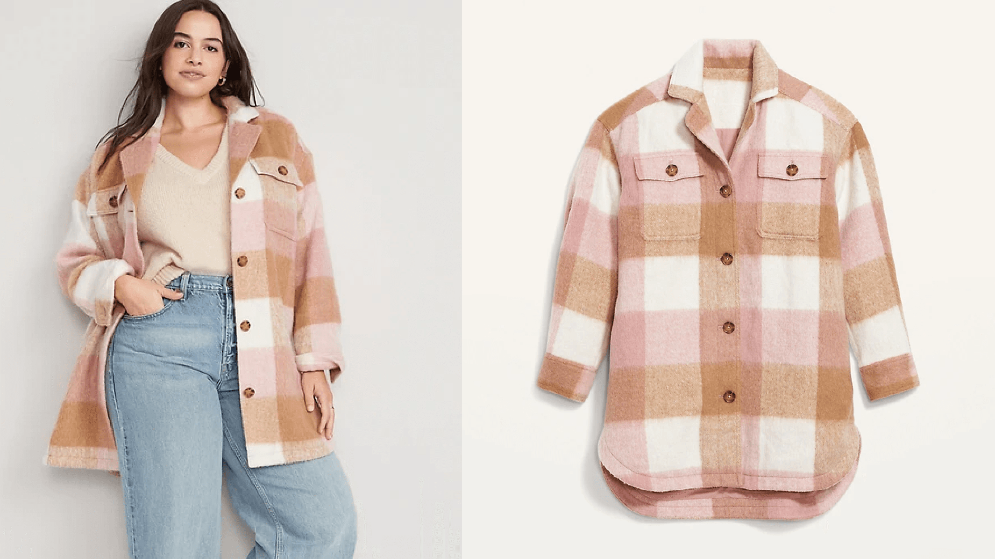 Tan plaid shacket