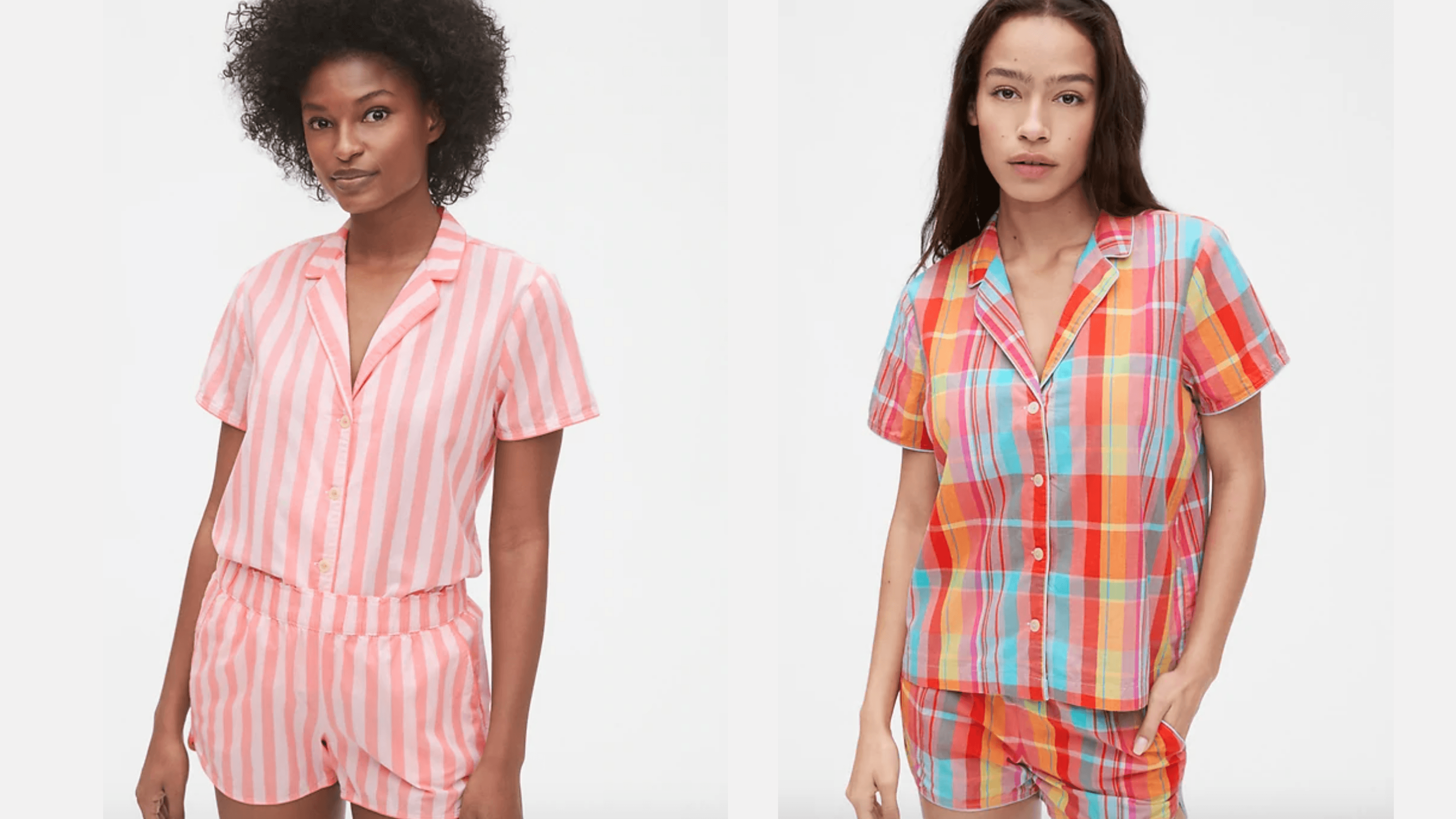 short sleeve pajama top and shorts