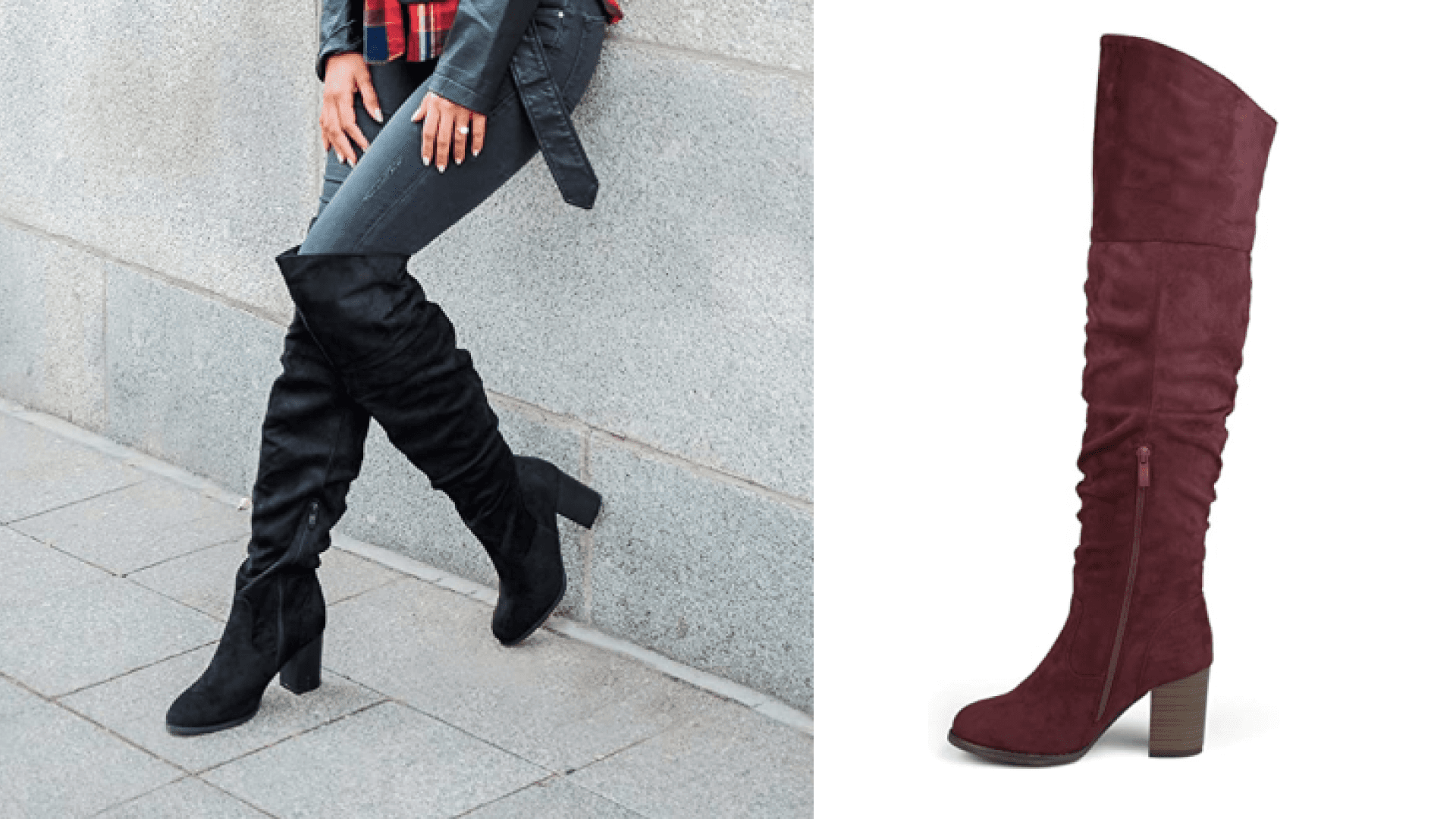 Over-the-knee ruched boot