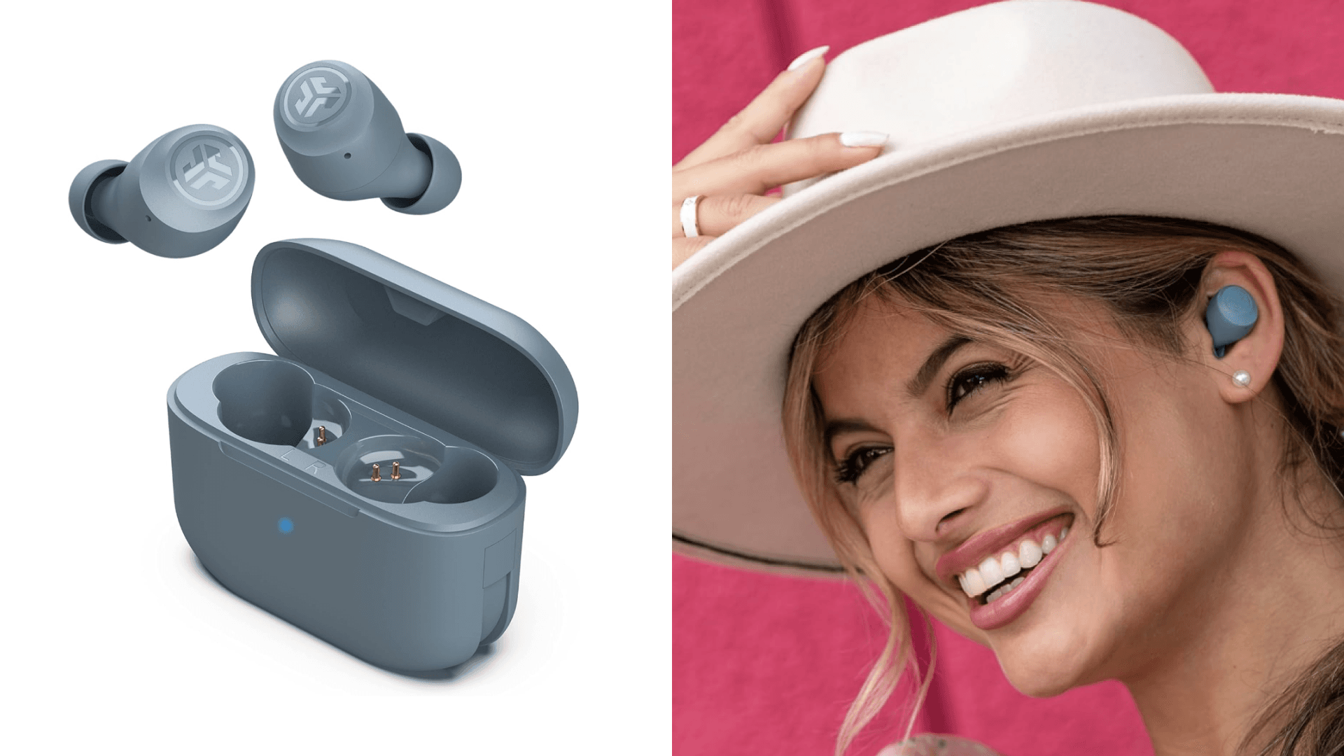 JLab Go Air Pop True Wireless Bluetooth Earbuds + Charging Case, Slate, Dual Connect, IPX4 Sweat Resistance, Bluetooth 5.1 Connection, 3 EQ Sound Settings Signature, Balanced, Bass Boost