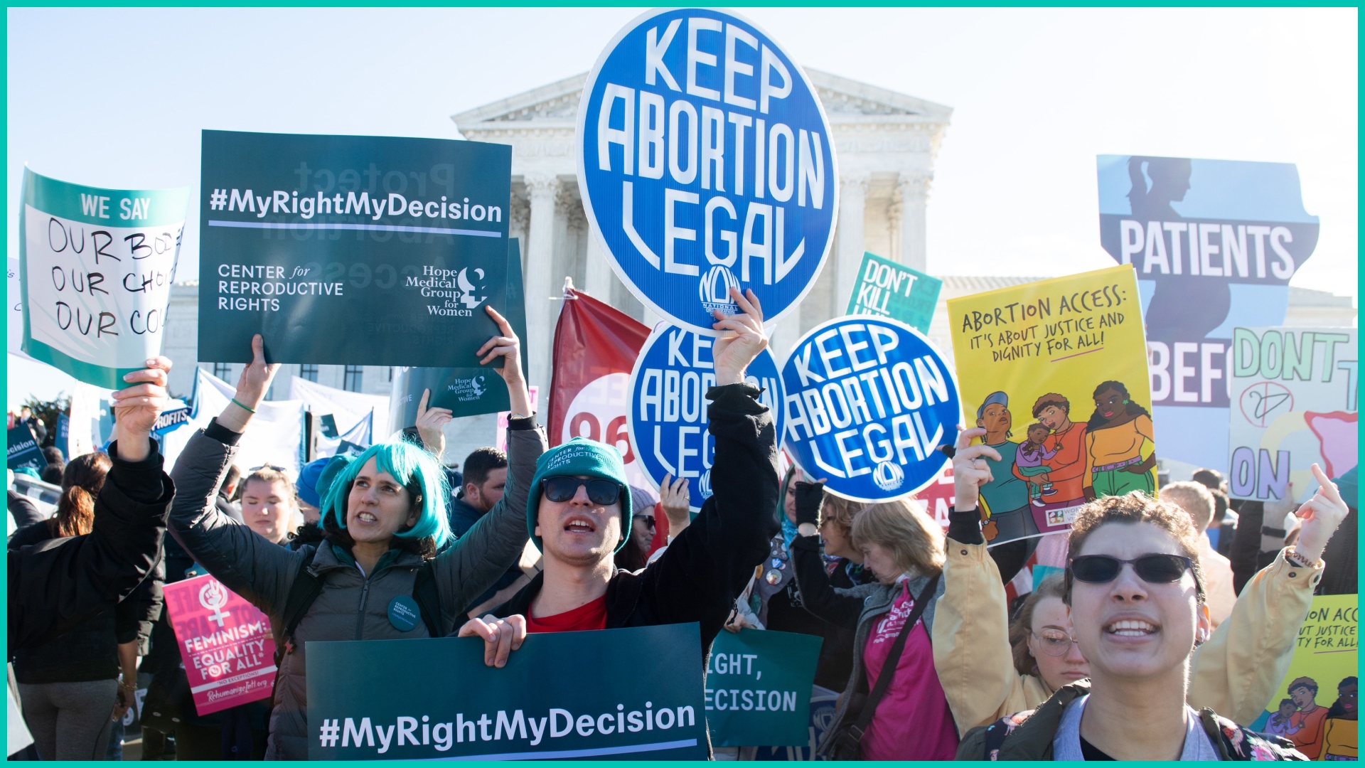 Pro-choice protesters