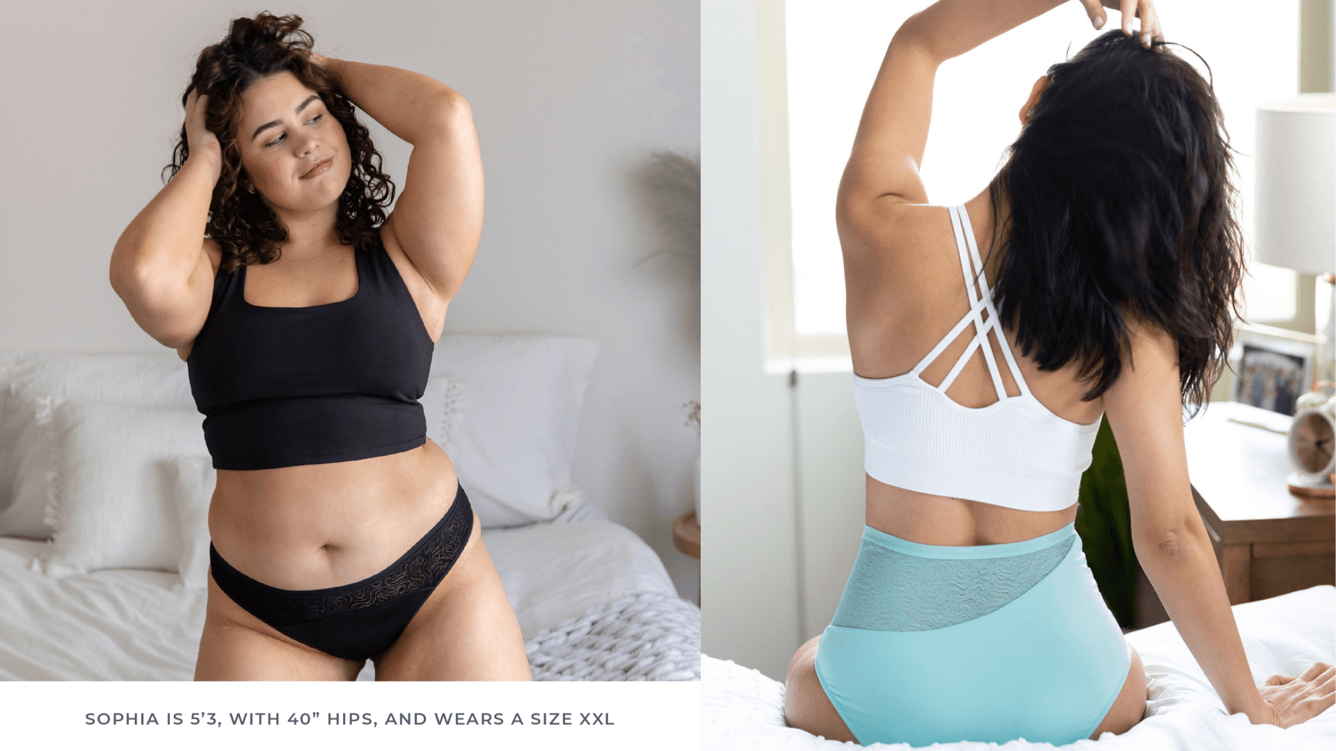 Saalt blue mesh high waisted underwear