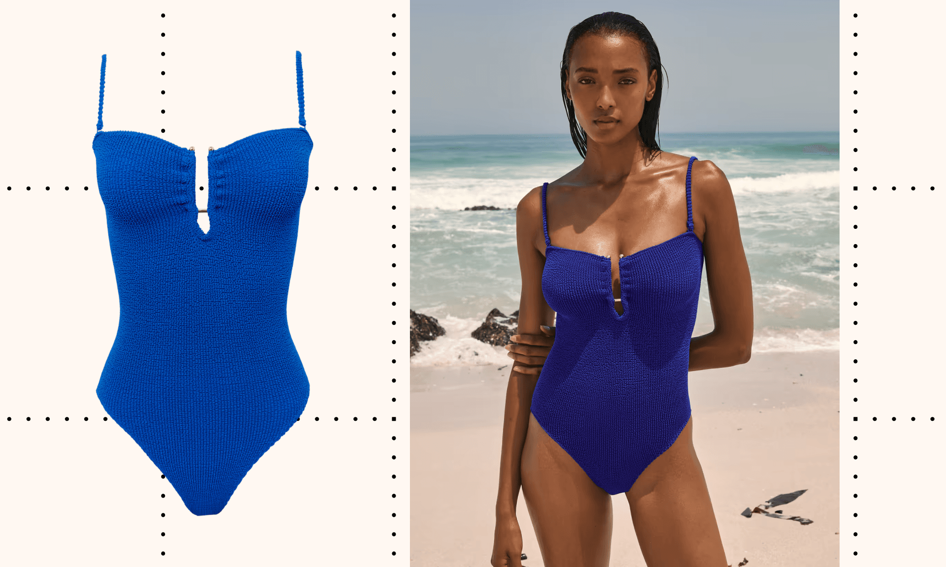 Etam Onesize One-Piece Stretch Swimsuit with Metal Jewellery