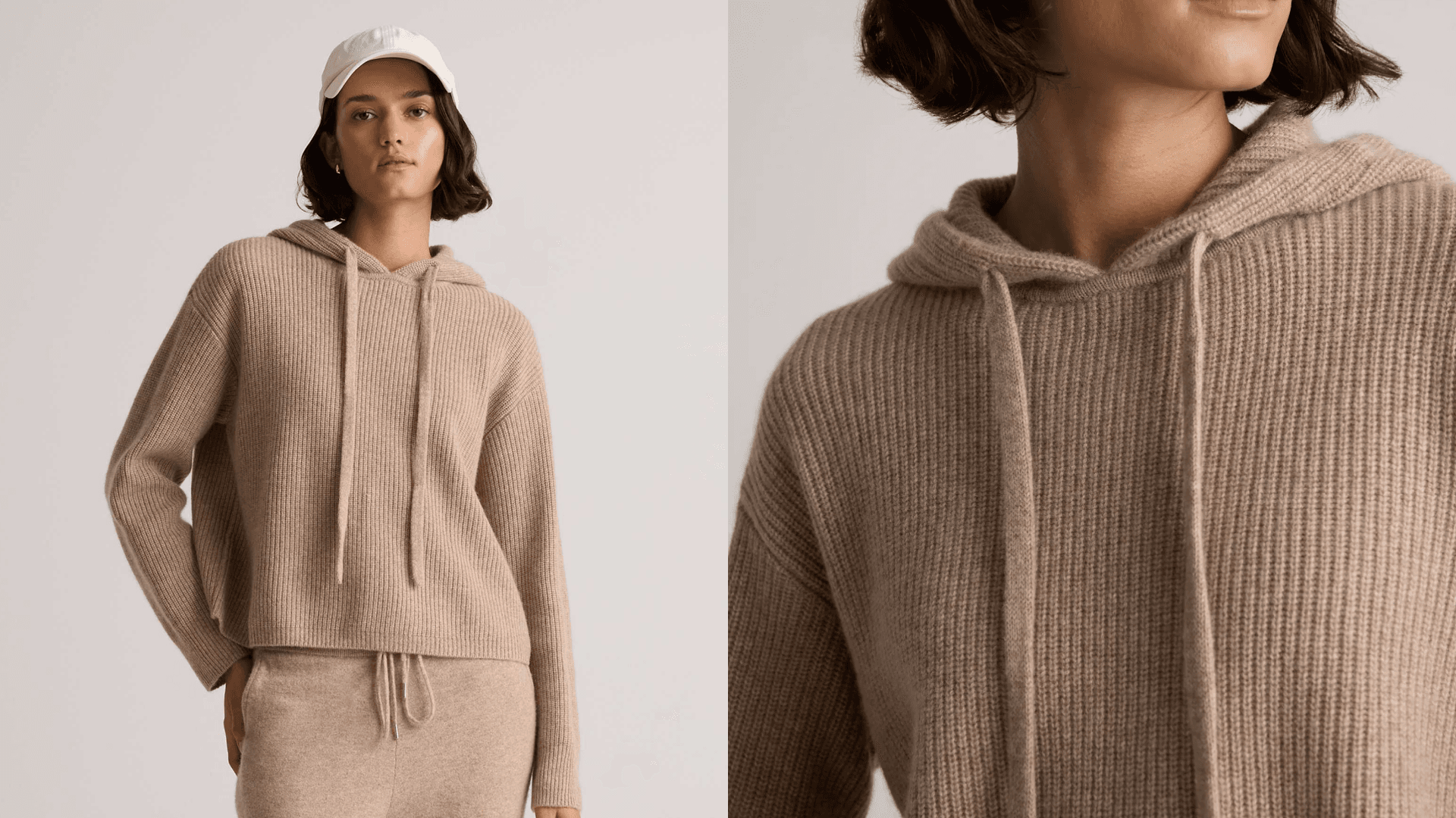 Pullover hoodie in tan