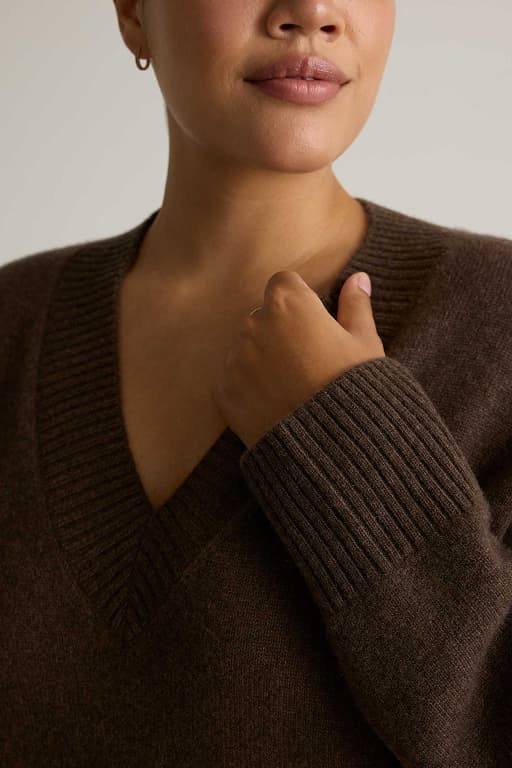 Mongolian Cashmere Oversized V-Neck Sweater