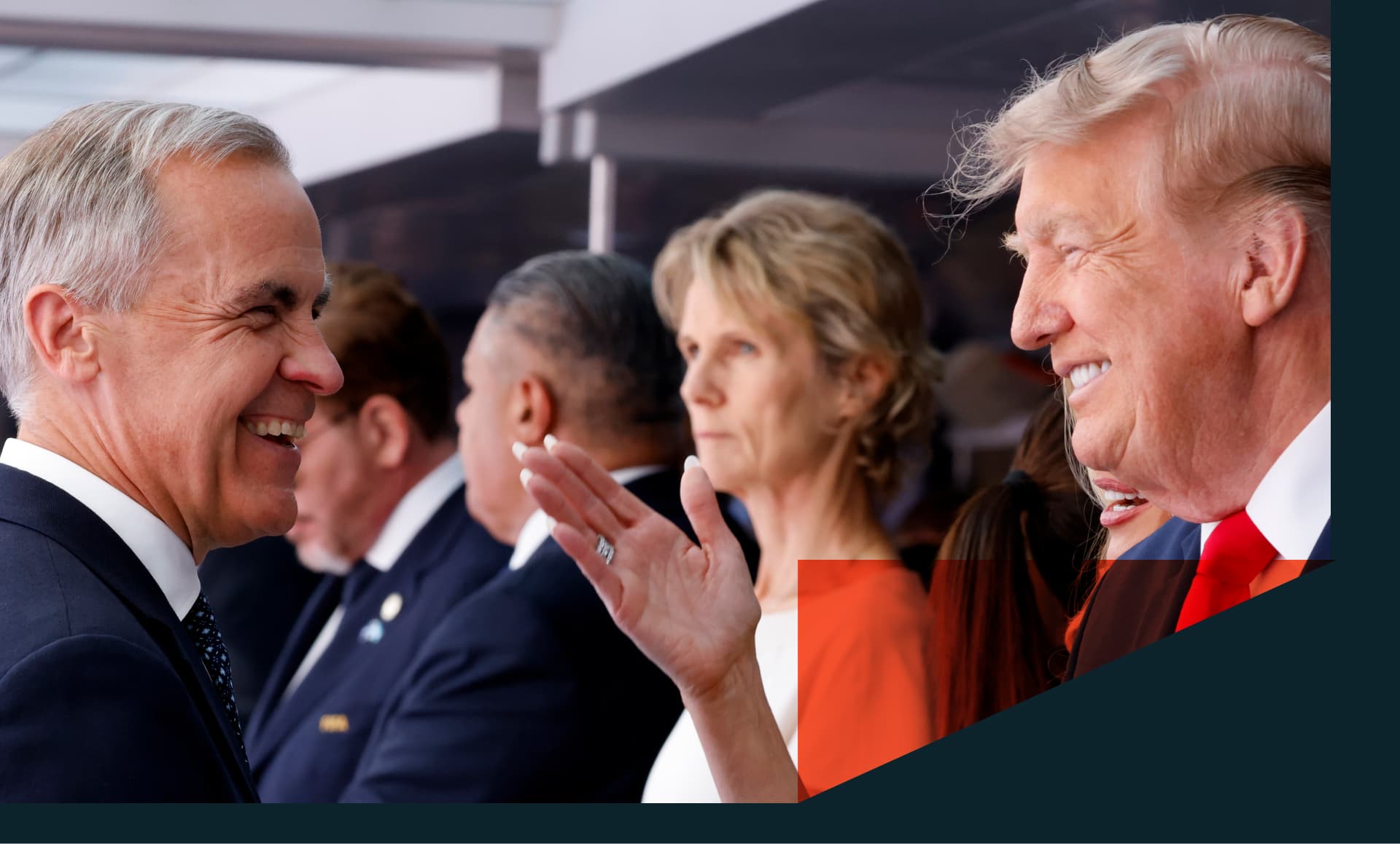 President Donald Trump and Prime Minister Mark Carney meet at 2026 FIFA World Cup Final.