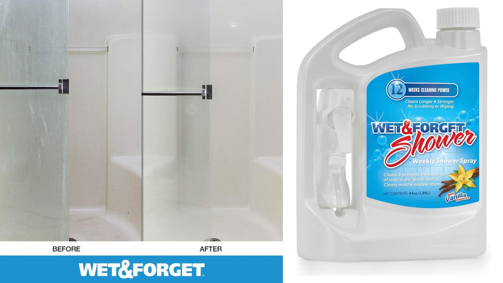 cleaning shower spray that doesn't require scrubbing