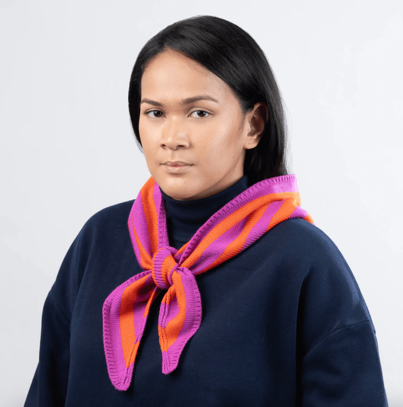 Verloop Knits Simple Stripe Triangle Scarf striped bandana