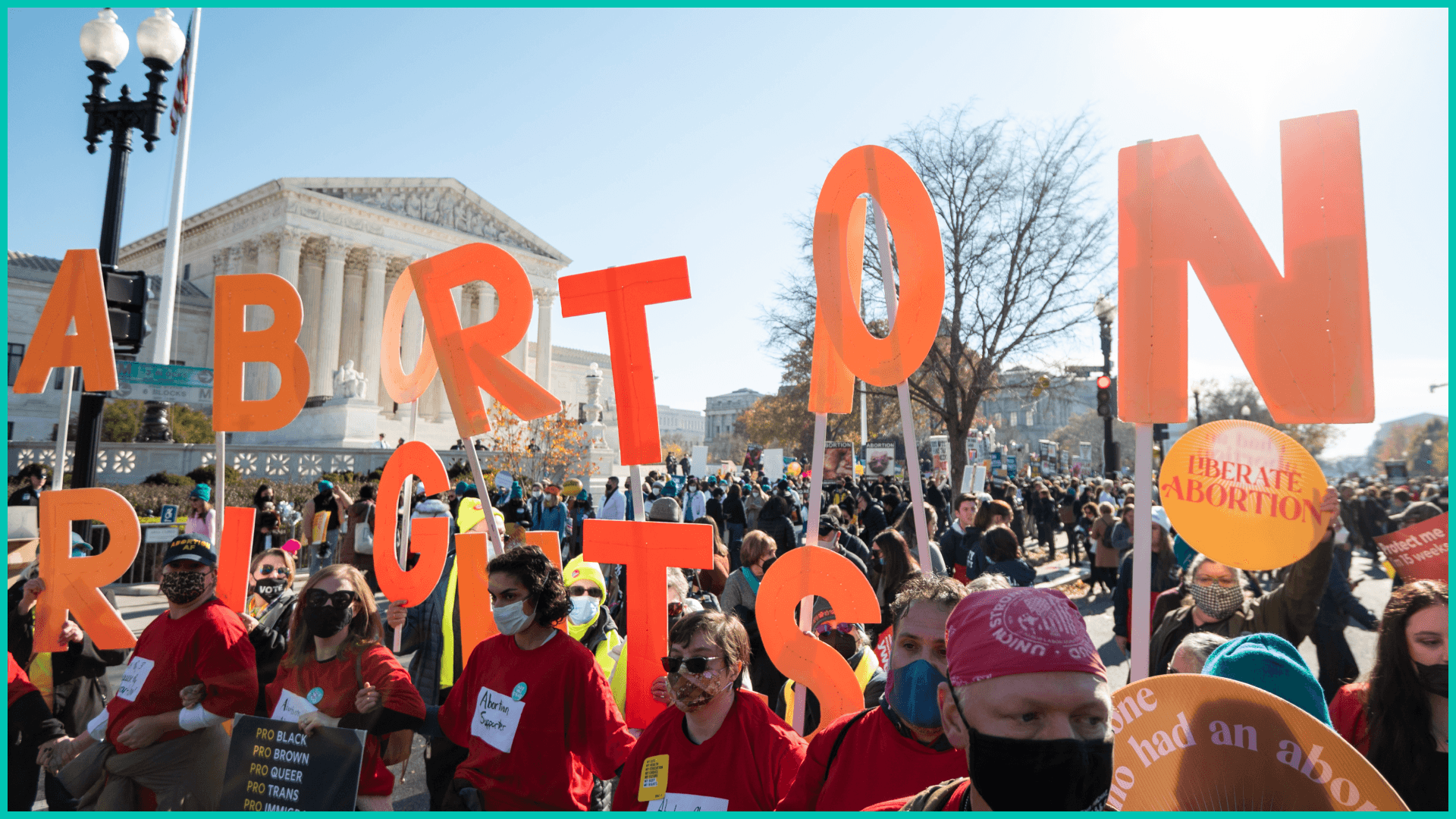 Abortions-rights activists protesting abortion bans.