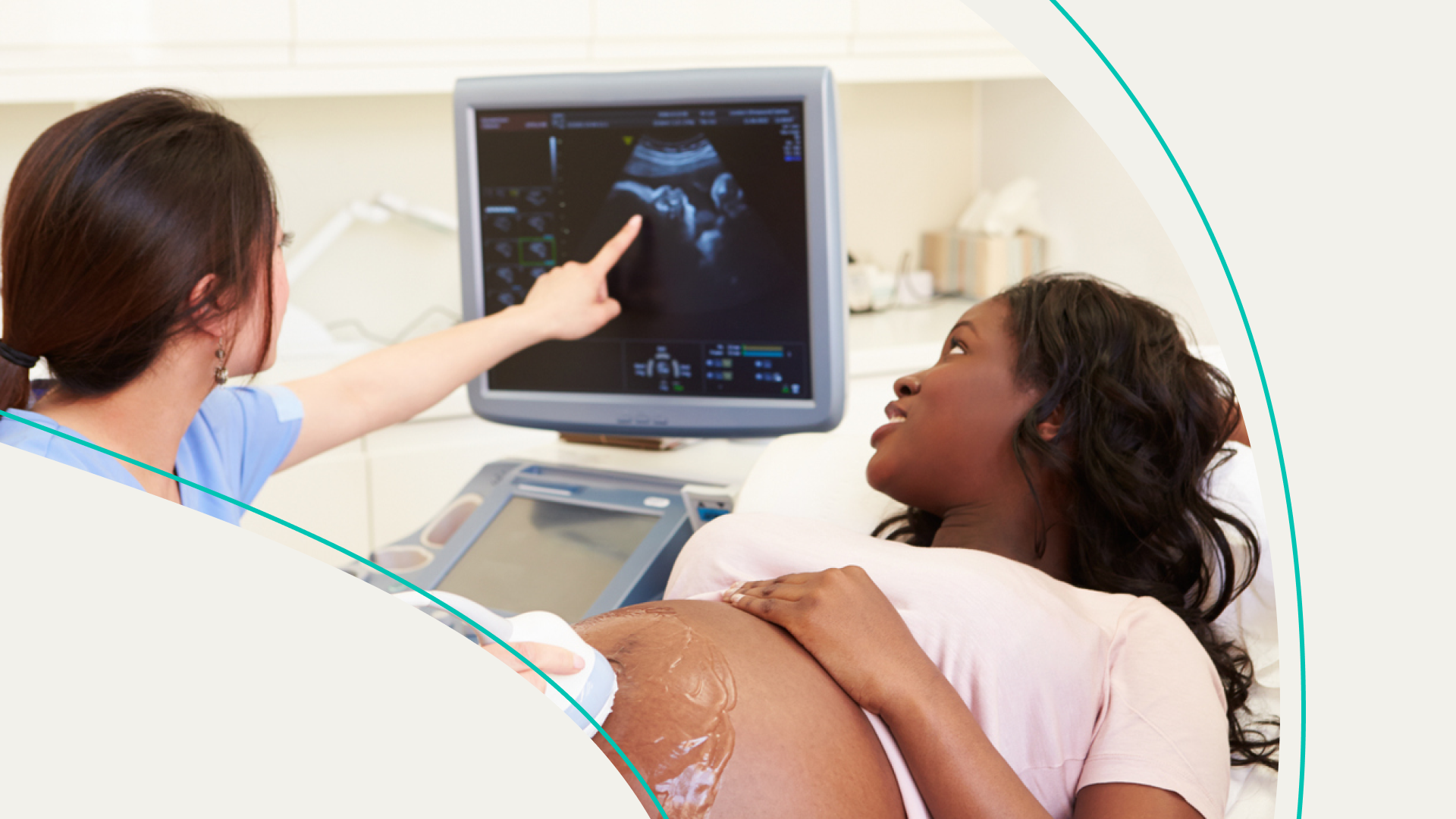 Pregnant woman having an ultrasound