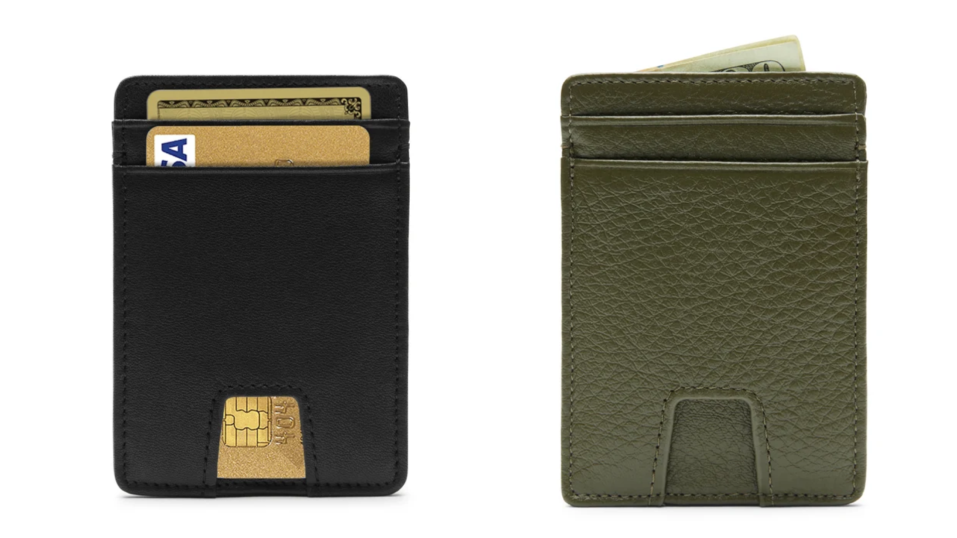 slim card wallet for credit cards and cash
